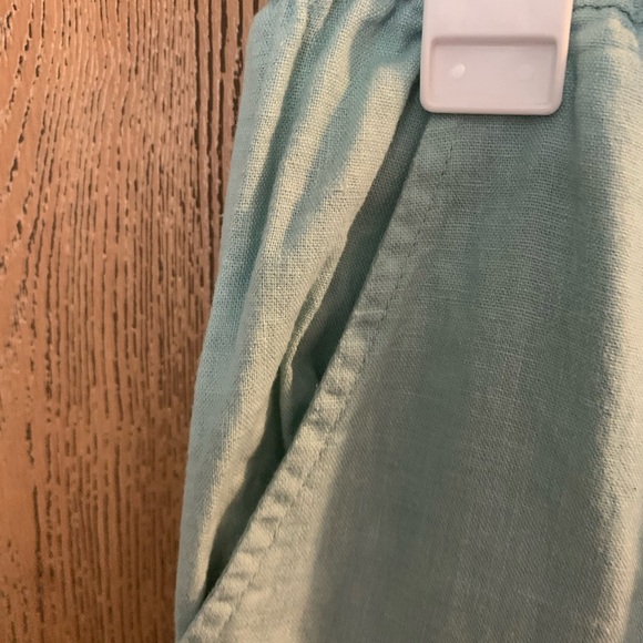 Stephanie Rogers Aqua Linen Blend Pants - Picture 4 of 6